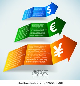 Increasing currency abstract vector background