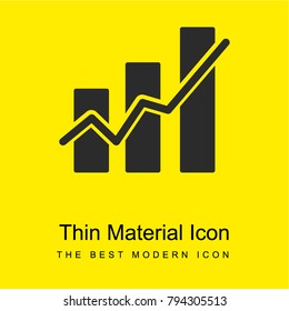 Increasing data graphic bright yellow material minimal icon or logo design