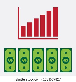 Increasing financial chart illustration