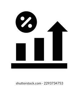 increasing glyph icon illustration vector graphic