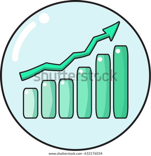 Increasing Graph Cartoon Design Business Graphics Stock Vector Royalty Free 632176034