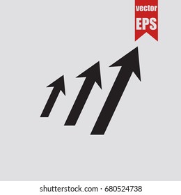Increasing graph and chart in trendy isolated on grey background.Vector illustration.