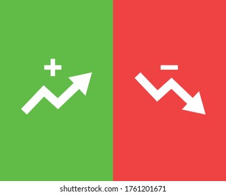 aumento de iconos de gráficos y disminución de gráficos