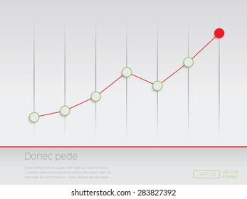 Increasing graph design for business graphics and web site - Vector Design Concept