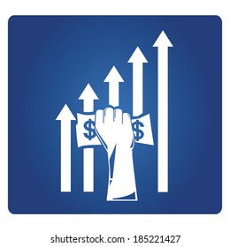 increasing graph of  economy, money