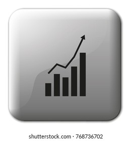 Increasing graph flat vector icon.
