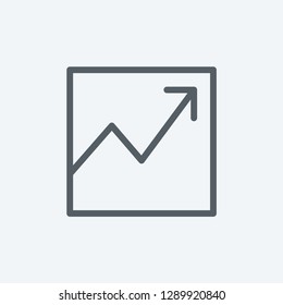 Increasing graph icon isolated on white background. Trend up symbol modern, simple, vector, icon for website design, mobile app, ui. Vector Illustration