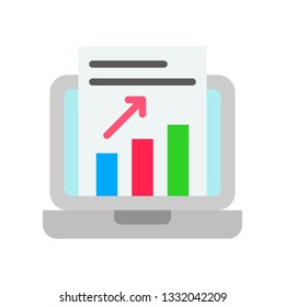 Increasing graph vector, Digital marketing flat design icon