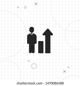 Increasing, growth, vector best flat icon on texture background , EPS 10