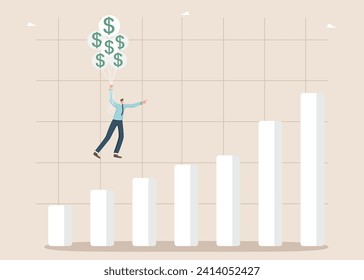 Increasing income and wages, financial growth, improving the economy, investment portfolio returns, increasing the value of the currency, the man on the dollar balls takes off according to schedule.