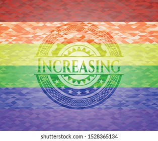 Increasing lgbt colors emblem. Vector Illustration. Mosaic.