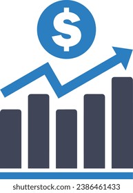 Increasing money sign | increasing investment sign | money growth icon |  investment growth