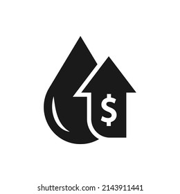 Increasing oil price icon design isolated on white background. Vector illustration