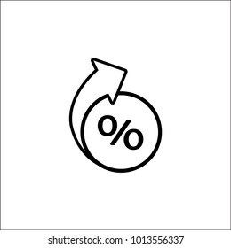 Increasing percentage symbol for download. Vector icons for video, mobile apps, Web sites and print projects.