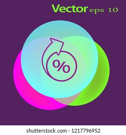Increasing percentage symbol for download. Vector icons for video, mobile apps, Web sites and print projects.