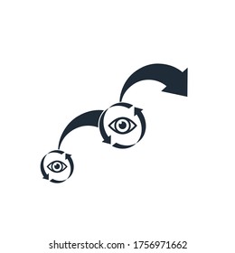 Increasing phased control. Enhanced surveillance. Vector icon isolated on white background.