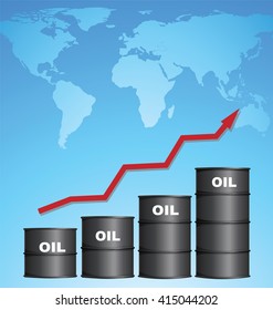 Increasing Price of Oil With World Map Background, Credit Map by NASA
