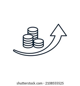 Increasing profit. Vector icon isolated on white background.