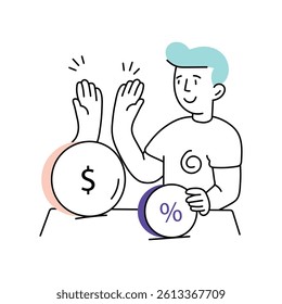 Increasing profit Vector Style Illustration 