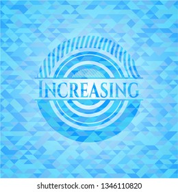 Increasing realistic sky blue mosaic emblem