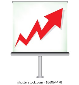 increasing red chart in projector screen