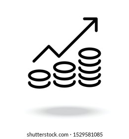 Increasing Revenue Icon Vector.increase Benefit Icon.