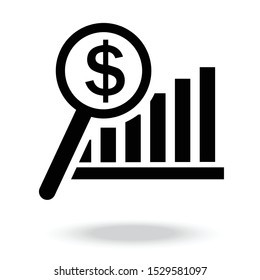 Increasing revenue icon vector.increase benefit icon.