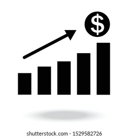 increasing revenue icon vector.increase benefit icon.