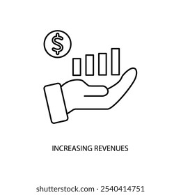 increasing revenues concept line icon. Simple element illustration. increasing revenues concept outline symbol design.