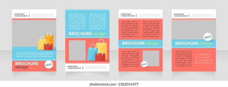 Increasing sales with special offers blank brochure design. Template set with copy space for text. Premade corporate reports collection. Editable 4 paper pages. Ubuntu Bold, Raleway Regular fonts used