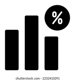 aumento del icono del vector de ventas aislado en fondo blanco