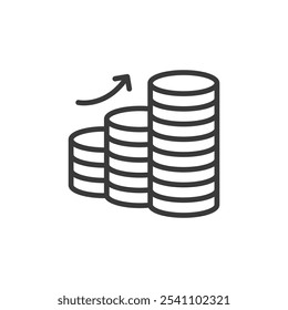 Increasing server capacity, icon in line design. Increasing, server, capacity, data, storage, scalability, network on white background vector. Increasing server capacity editable stroke icon