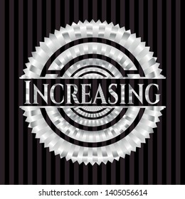 Increasing silver badge or emblem. Vector Illustration. Mosaic.