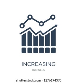 increasing stocks graphic of bars icon vector on white background, trendy filled icons from Business collection, increasing stocks graphic of bars vector illustration