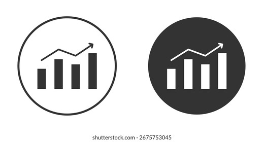 Increasing stocks icon for graphic, web, logo, app, UI symbol.