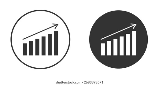 Icono, símbolo, pictograma de Vector de acciones en aumento. Ilustración de elemento simple.