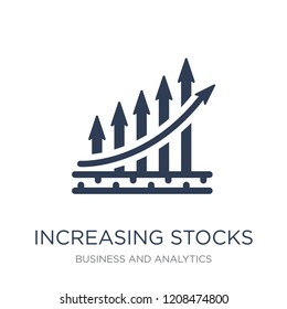 Increasing stocks icon. Trendy flat vector Increasing stocks icon on white background from Business and analytics collection, vector illustration can be use for web and mobile, eps10