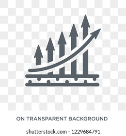 Increasing stocks icon. Trendy flat vector Increasing stocks icon on transparent background from Business and analytics collection. 