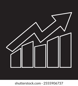Increasing stocks icon. Trendy linear Increasing stocks logo concept on transparent background from Business and analytics collection . 333