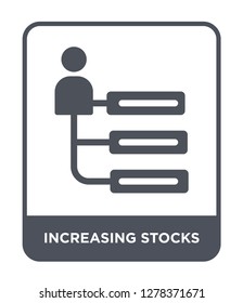 increasing stocks icon vector on white background, increasing stocks trendy filled icons from Business and analytics collection, increasing stocks vector illustration