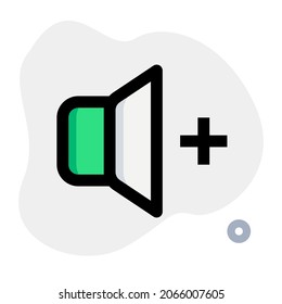 Increasing the volume of a music playback with the plus Logo