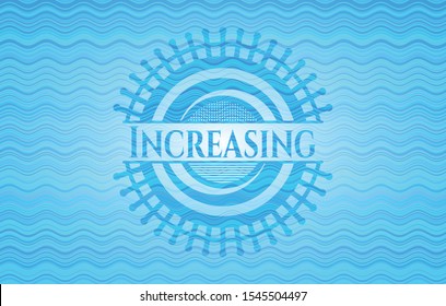 Increasing water style badge. Vector Illustration. Detailed.