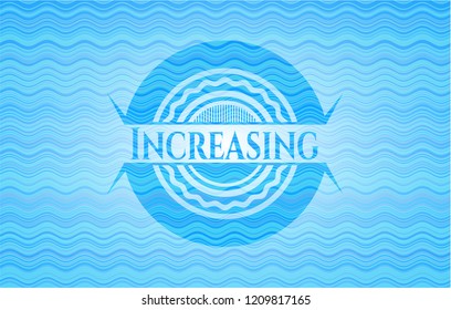 Increasing water style emblem.