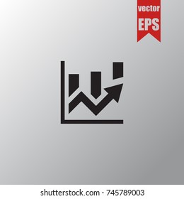 Increasing,growing graph icon in trendy isolated on grey background.Vector illustration.