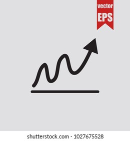 Increasing,growing graph in trendy isolated on grey background.Vector illustration.