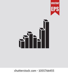 Increasing,growing graph in trendy isolated on grey background.Vector illustration.