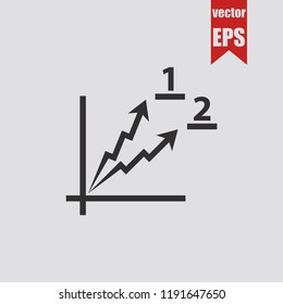 Increasing,growing graph.Vector illustration.
