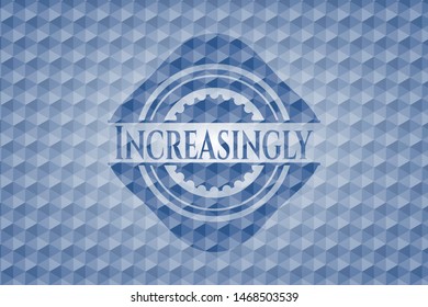 Increasingly blue polygonal badge. Vector Illustration. Detailed.