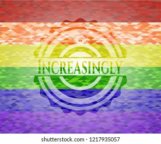 Increasingly on mosaic background with the colors of the LGBT flag