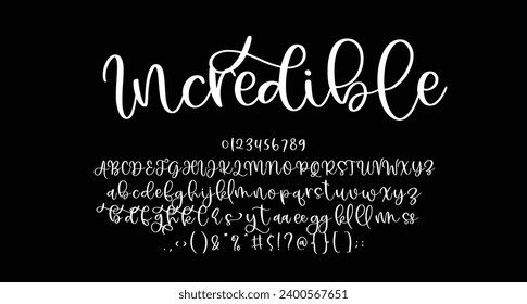 Incredible beauty script handwritten font Best Alphabet Alphabet Brush Script Logotype Font lettering handwritten